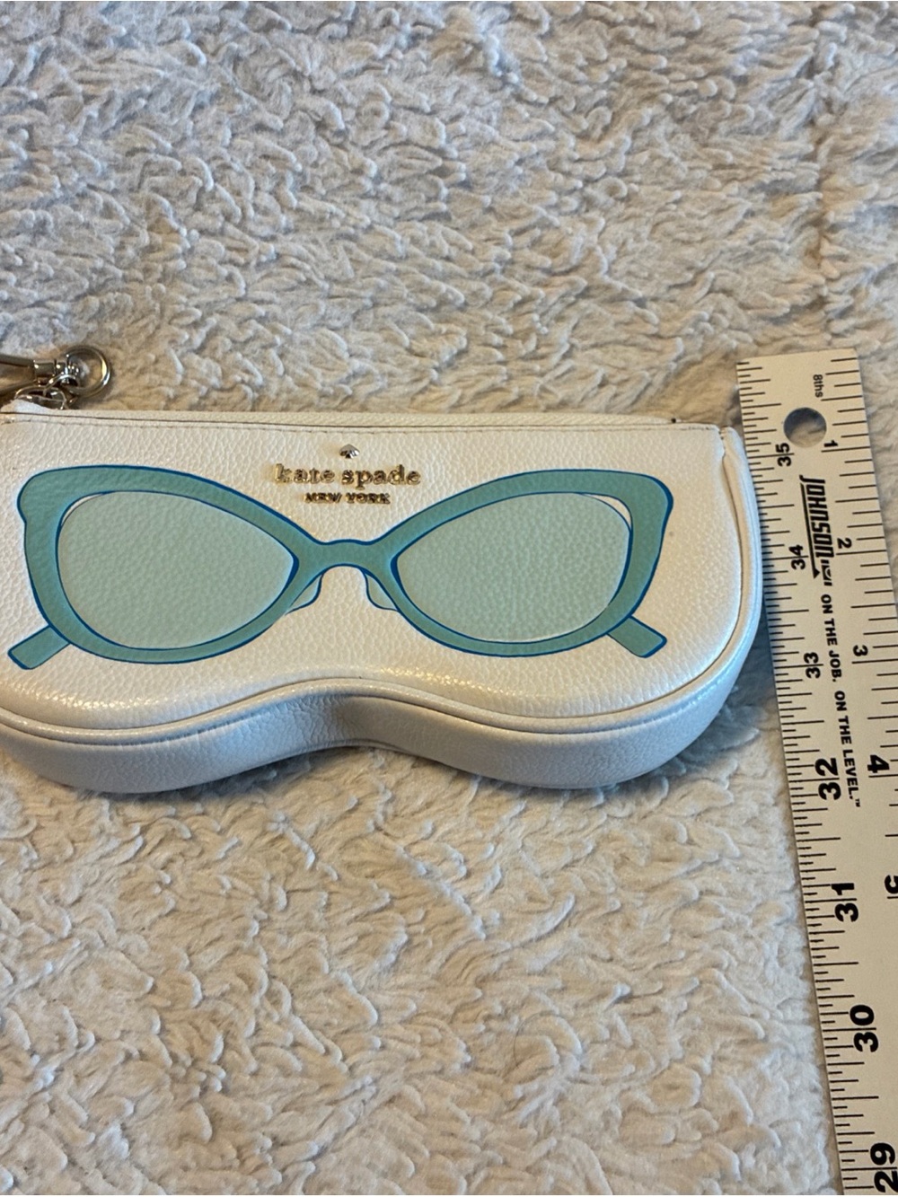kate spade white sunglasses case with blue graphic - Picture 3 of 6